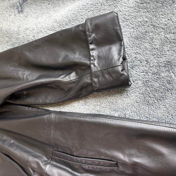 Preston & York Black Genuine Leather Jacket - Size Large - Picture 6 of 7